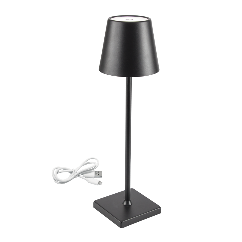 Bright Black LED Table Lamp Rechargeable Dimmable IP20