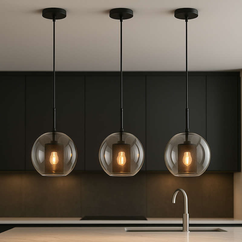 New York Smoke Glass Pendant Light