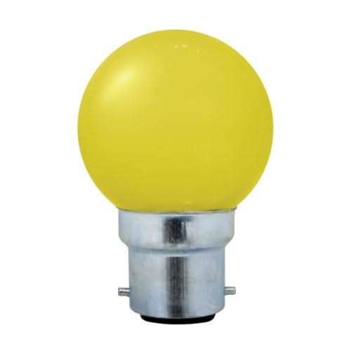 1W Yellow LED B22 Golfball Bulb