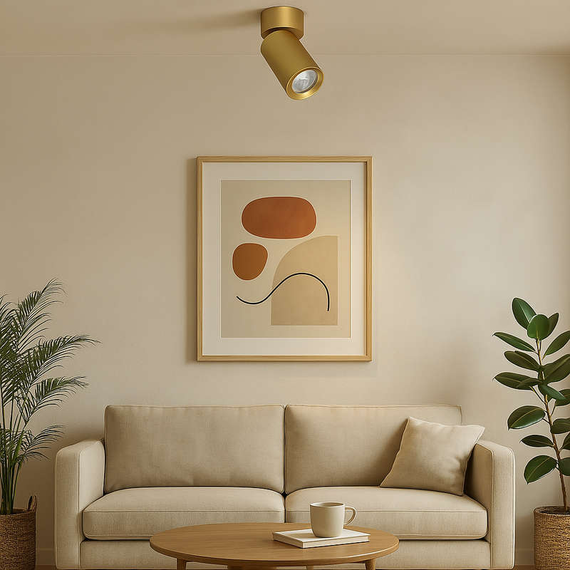 Kaapstad Gold Adjustable Surface Mounted Spotlight (Spazio)