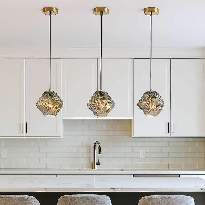 Small Amber Gelato Glass Pendant Light