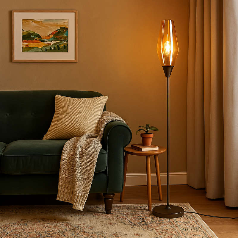 Thembi Amber Glass Floor Lamp