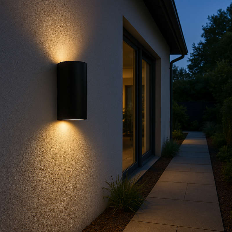 Spazio Evok Black Outdoor Wall Light - IP65