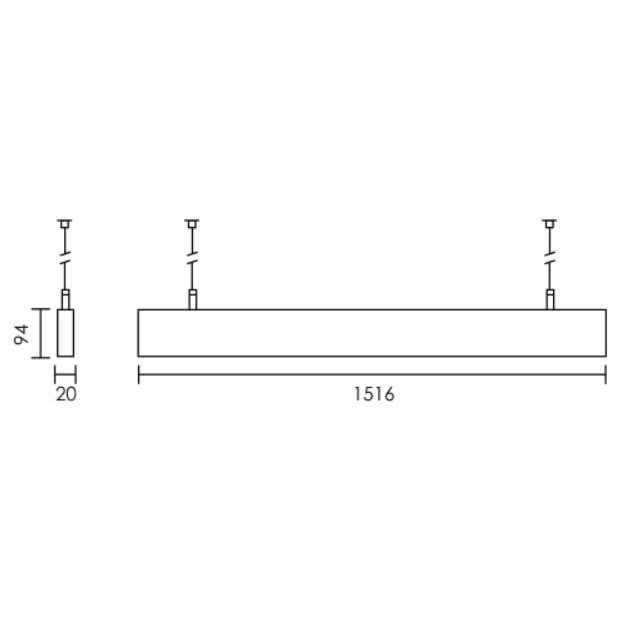 Chiara White Up & Down Linear Pendant (Spazio)