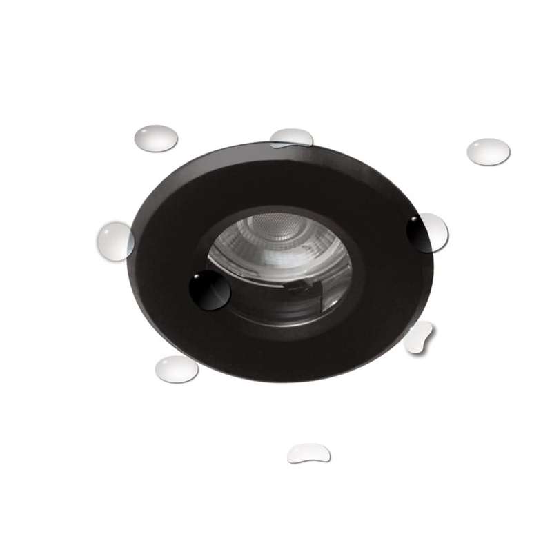 2201 Black Downlight Waterproof IP44