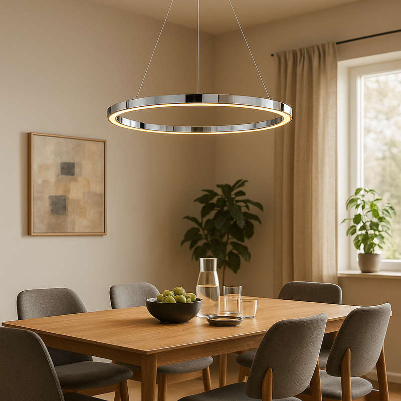 Chrome Hoop LED Pendant