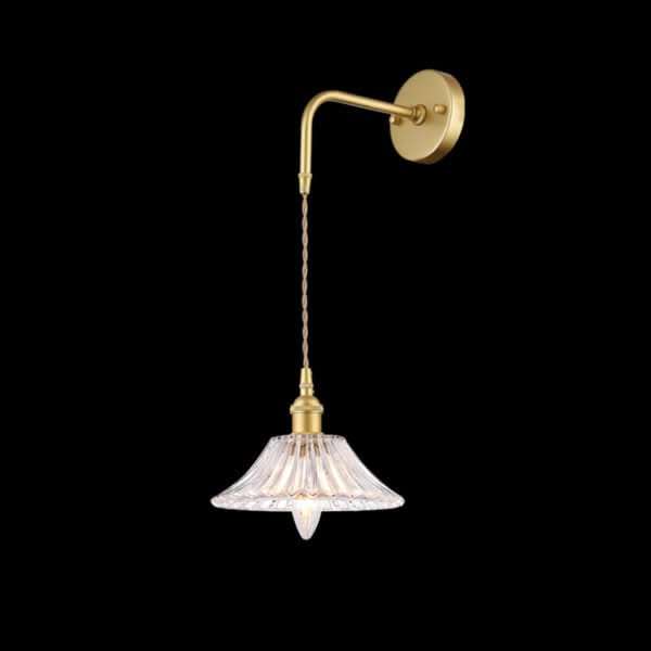Angelica Satin Gold Wall Light - Vintage Cut Glass