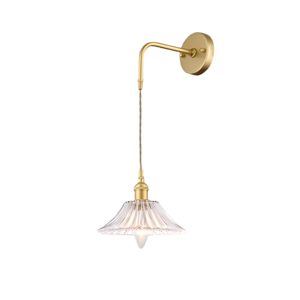Angelica Satin Gold Wall Light - Vintage Cut Glass