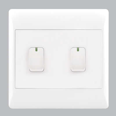 White 2 Lever 1 Way Switch - 4x4