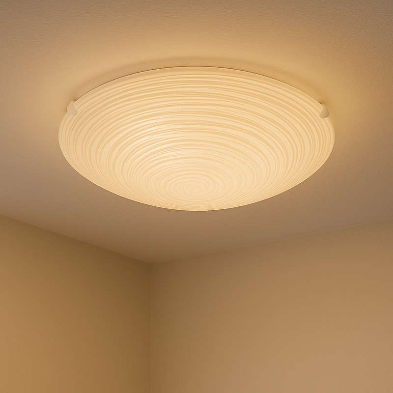 Patterned White Glass Ceiling Fitting Large