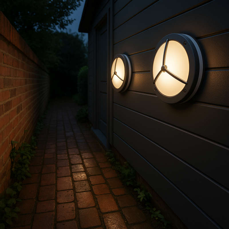 Matt Silver Outdoor Bulkhead Light IP54