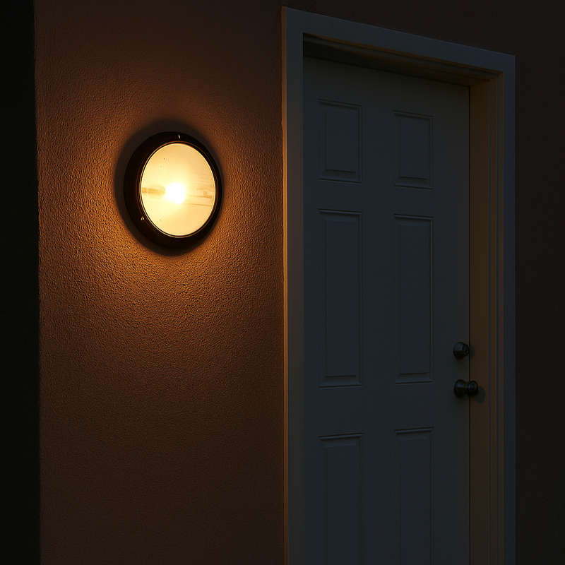 Eco Black Clear Bulkhead Outdoor Wall Light IP44