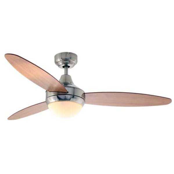 Swirl 3 Blade Satin Chrome Ceiling Fan (Maple Cherry)