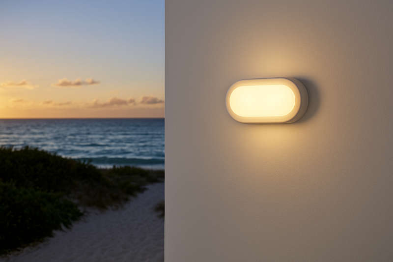 Coastal White LED Oval Bulkhead