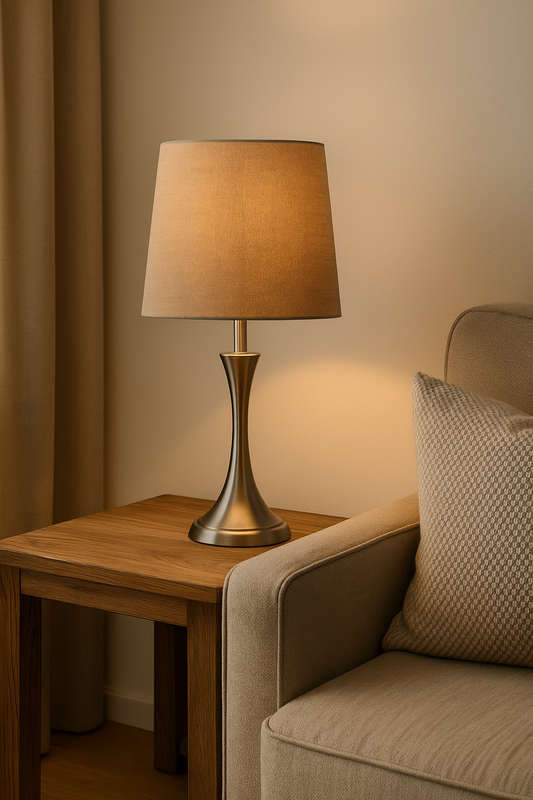 Bright Star Lighting Satin Chrome Table Lamp