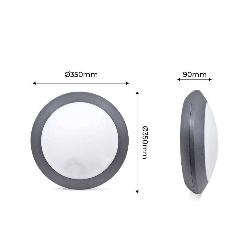 Umberta Black Outdoor LED Wall Light - IP66 Shockproof Resin Body