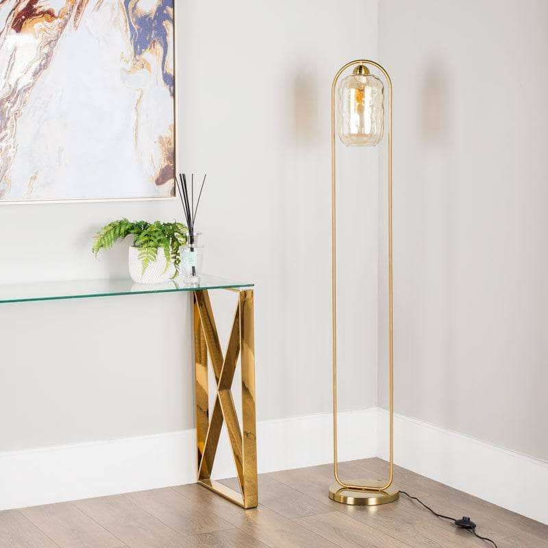 Strong Antique Brass Floor Lamp