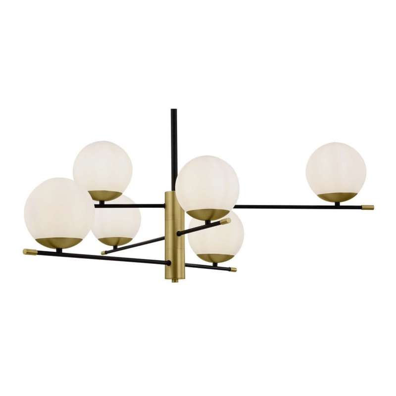 Clermont 6 Light Black & Satin Gold Chandelier