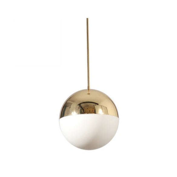 Fifty50 Gold & Opal Glass Pendant Light