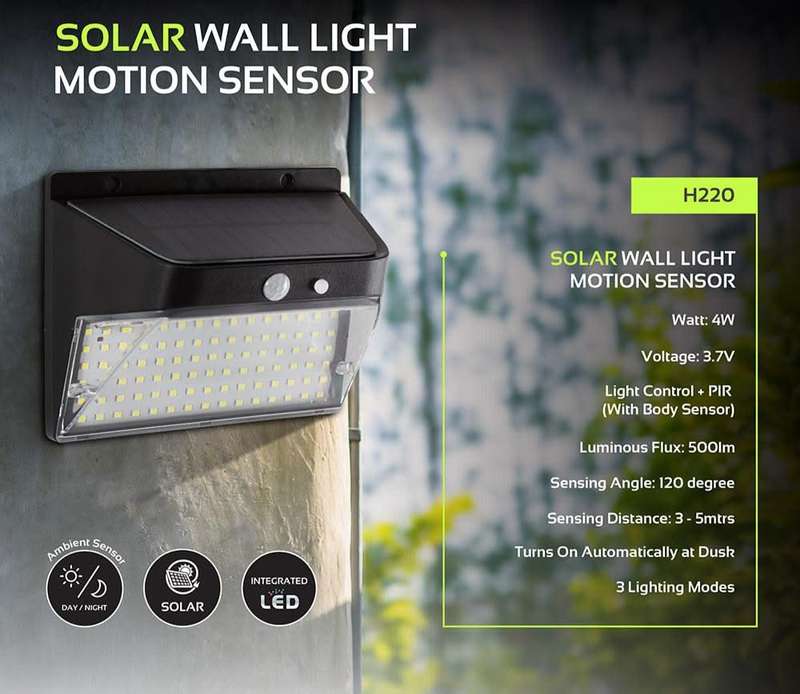 4 Watt Solar Wall Light