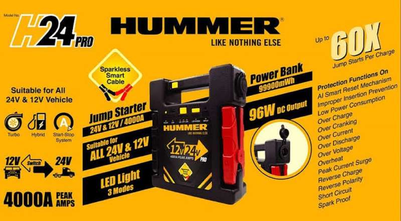 Hummer Jump Start 24V & 12V 27000mAh