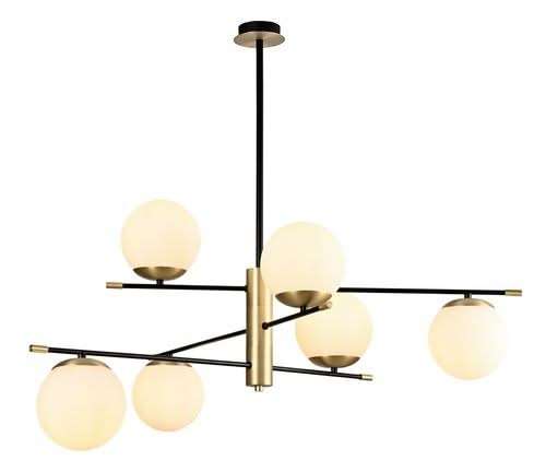 Clermont 6 Light Black & Satin Gold Chandelier