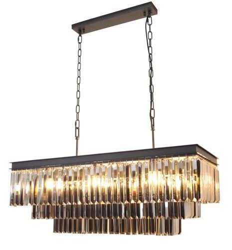 Smoke Crystal Rectangular Chandelier