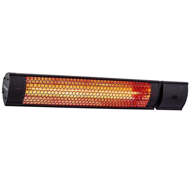 Black 2000W Halogen IR Heater - IP65