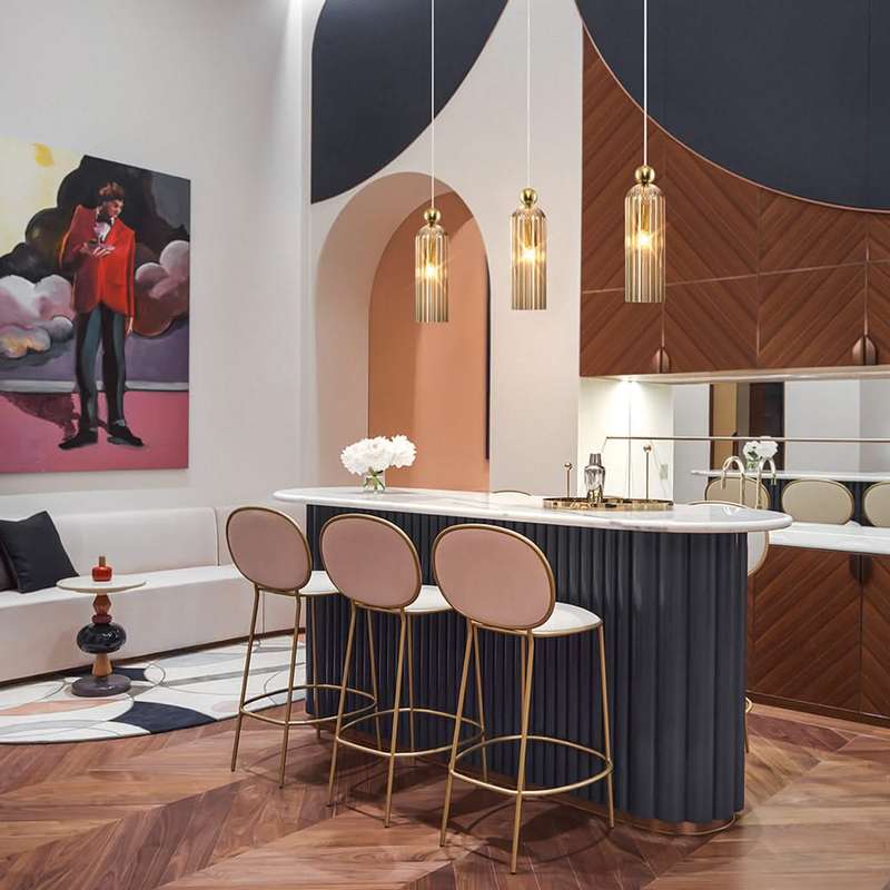 Antic Gold & Amber Pendant Light