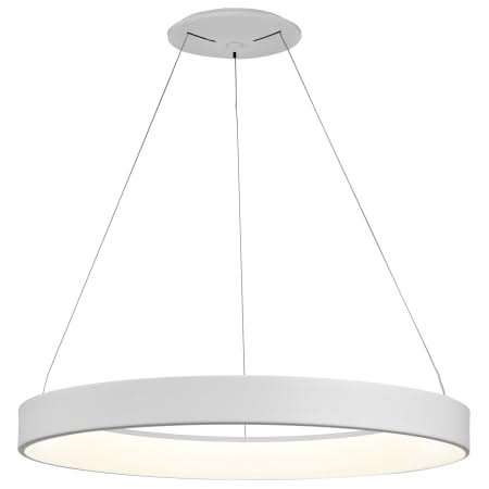 Large White Ring LED Pendant - Warm White