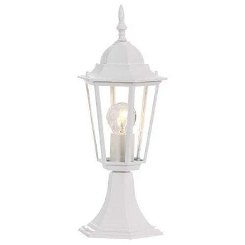 White Outdoor Pillar Lantern - IP44 6-Panel