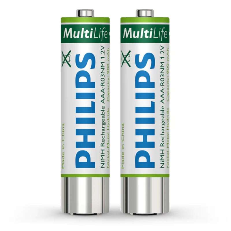 Philips Multilife NiMh Rechargeable AAA batteries - 2 Pack