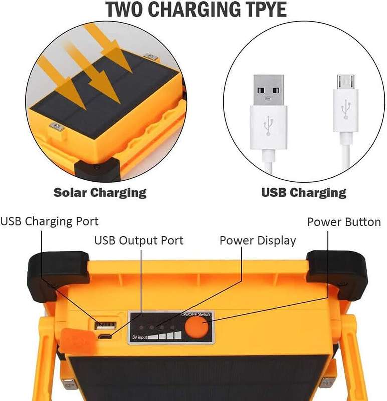 LED Work Light - Solar Rechargeable Portable Light