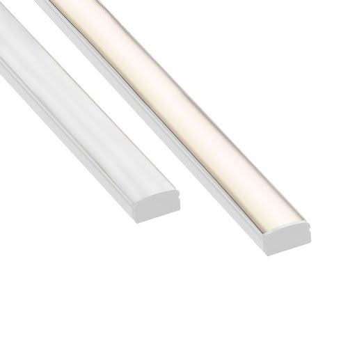 LED Extrusion with Frosted Cover - White A6 Profile (2m Complete) (Spazio)
