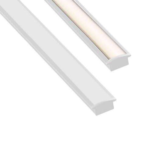 LED Extrusion with Frosted Cover - White A4 Profile (2m Complete) (Spazio)