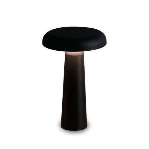 Boletus Black LED Table Lamp - Dimmable & Rechargeable