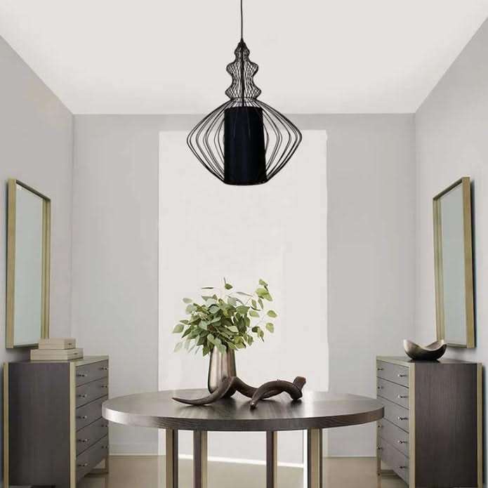 Tokyo 2 Black Wire Frame Pendant (Spazio)