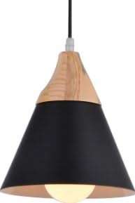 Pendant - Black & Wood 220mm