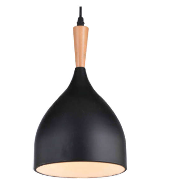 Pendant - Black & Wood 170mm