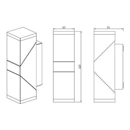 Modern Outdoor LED Wall Light - Up / Down 2 x 6.5W