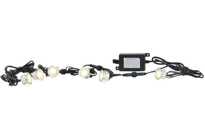 LED Deck Light - Round 6 Light Kit Warm White