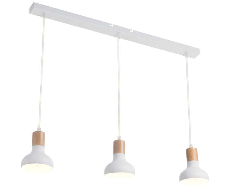 3 Light White Pendant with Adjustable Cords