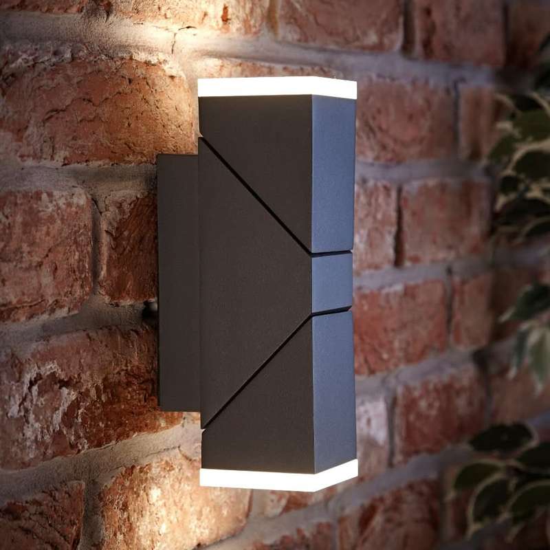 Modern Outdoor LED Wall Light - Up / Down 2 x 6.5W