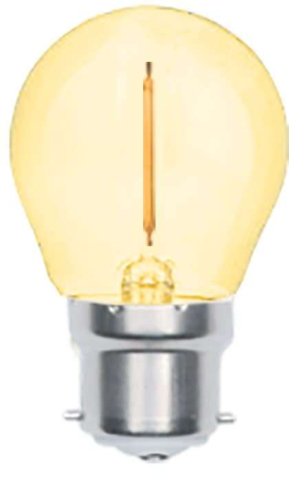 LED Bulb - 1W Transparent Filament Golf Ball (2 Pack)