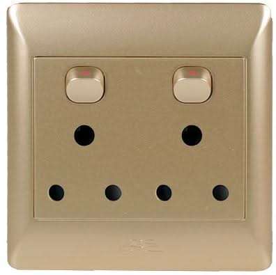 Champagne 2 x 16A Switched Socket