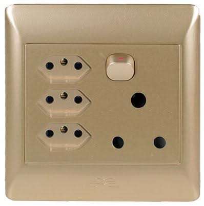 Champagne 1 x 16A, 3 x Euro Switched Socket