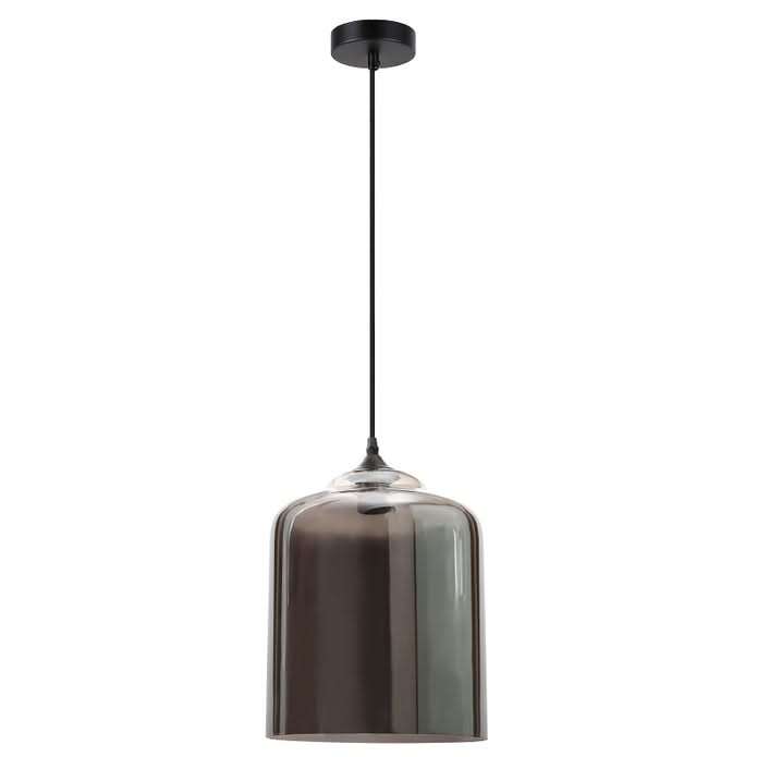 Smoke Grey Bell Jar Glass Pendant