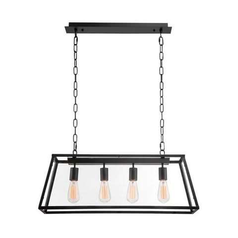 4 Light Rustic Rectangular Lantern