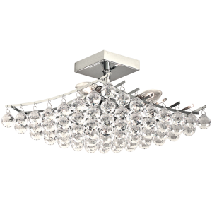 Polished Chrome with Acrylic Crystals Ceiling Fitting