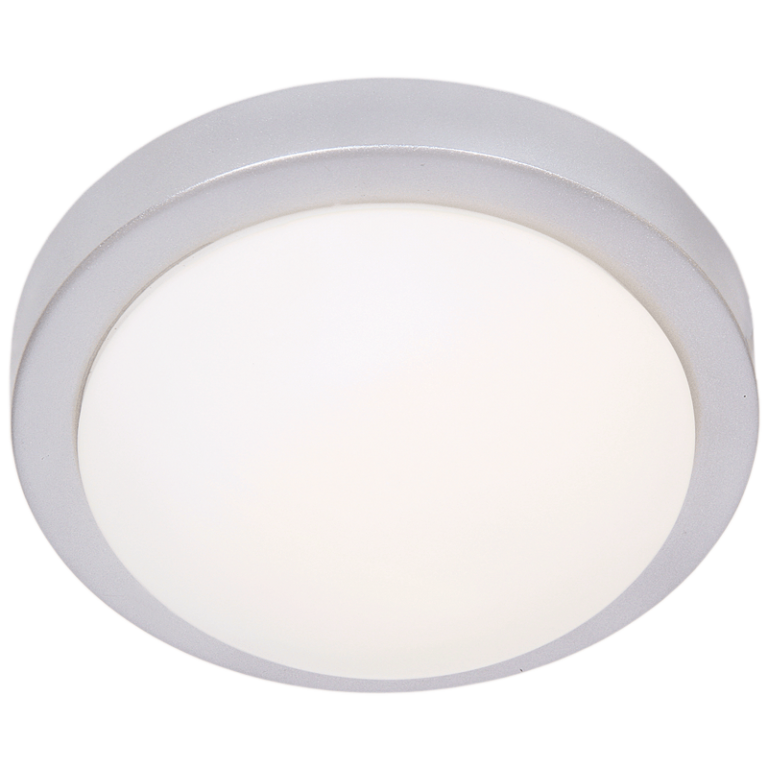 Silver Ceiling Light with White Glass